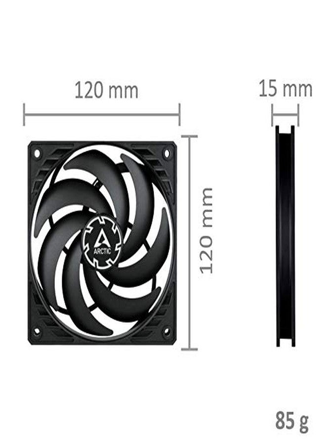 ARCTIC P12 Slim PWM PST - PC Fan, 120mm Case Fan with PWM Sharing Technology (PST), Pressure-optimised, Quiet Motor, Computer, Extra Slim, 300–2100 RPM - Black - Image 5